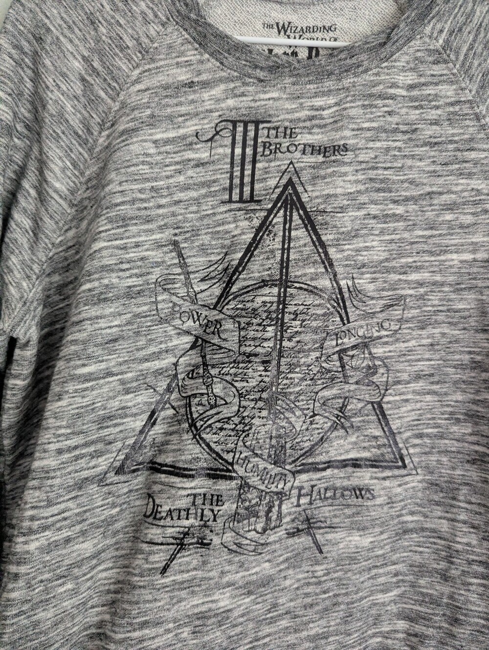 Wizarding World of Harry Potter Gray Sweatshirt Deathly Hallows Womens Small - Picture 2 of 9